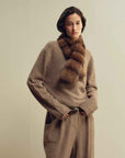 Firelady Fur Mink fur scarf Russian imported trendy retro vintage - style ribbed patchwork - variant_title