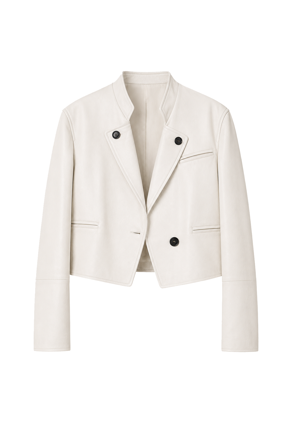 Roman Story stand collar sheepskin leather short jacket alternate product cutout
