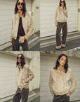Firelady Fur Shearling Coat with Detachable Sleeves "Silky Cocoa" - variant_title