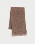 Firelady Fur brown shimmer Merino wool and cashmere fringe scarf for women