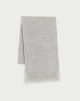 Firelady Fur grey shimmer Merino wool and cashmere fringe scarf for women