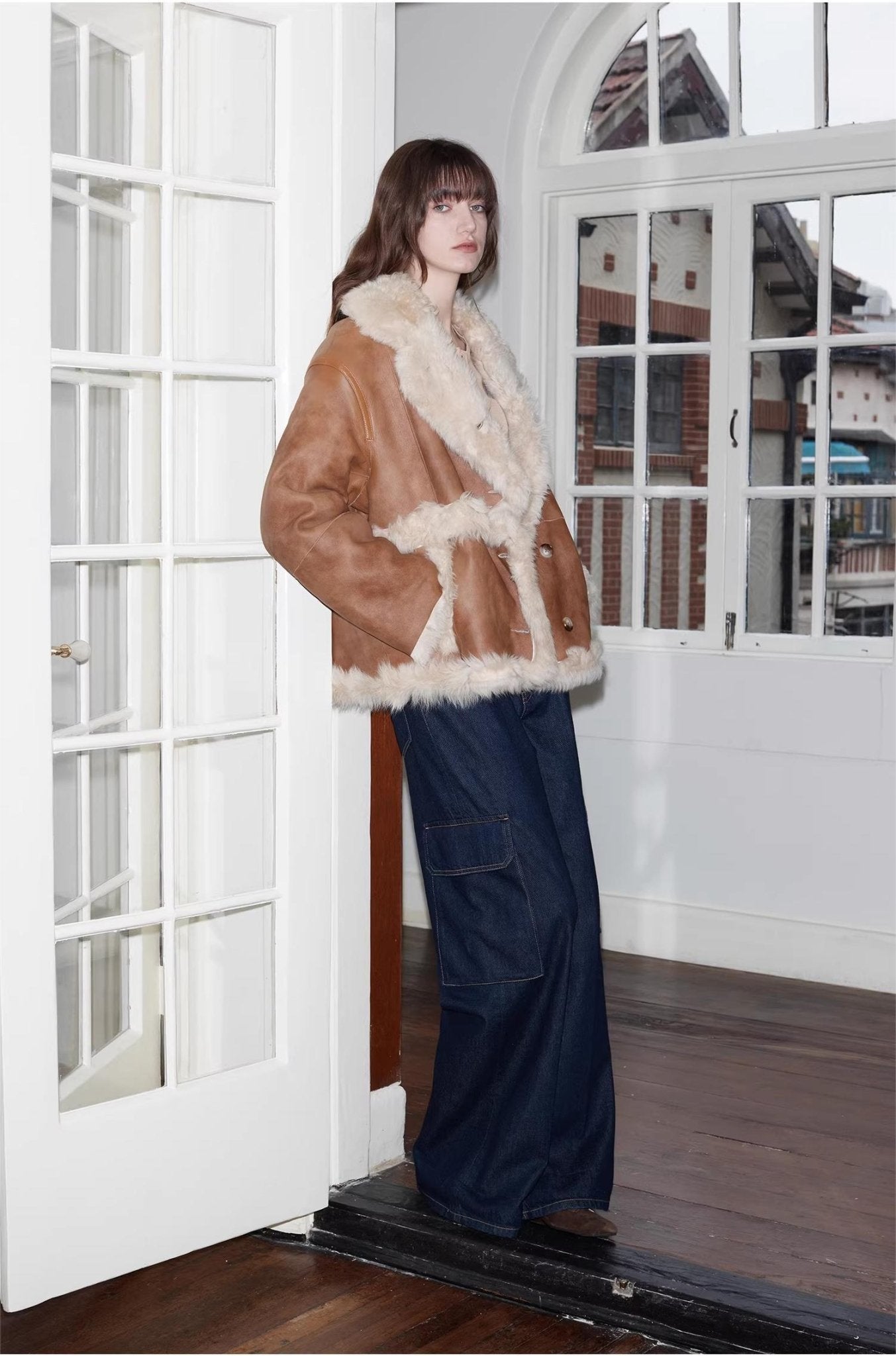 Firelady Fur Toscana Shearling Coat | Asymmetric Oversized Fur Leather Jacket "Oppenheimer"
