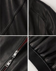 Firelady Fur Vintage Washed Leather Bomber Jacket | Versatile Stand - Collar Design "Witch Game"Firelady Fur