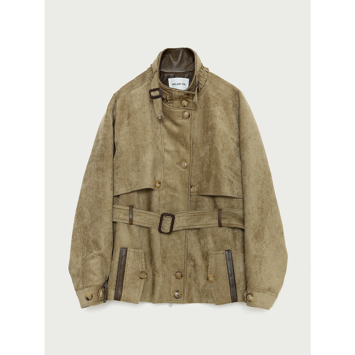 Firelady Fur Women's Belted Trench Coat - Drop Shoulder Short Jacket “Retro Traveler Style” - variant_title