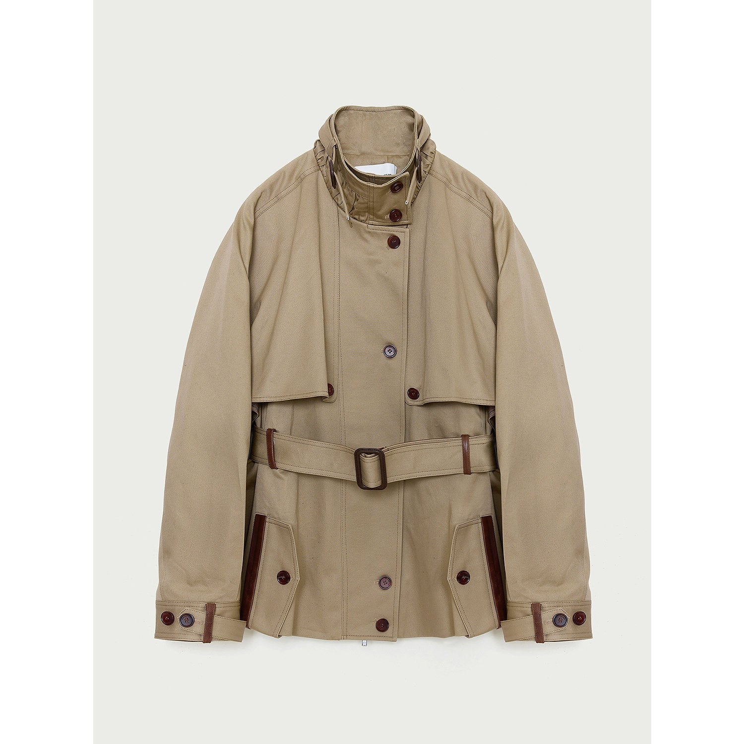 Firelady Fur Women's Belted Trench Coat - Drop Shoulder Short Jacket “Retro Traveler Style” - variant_title