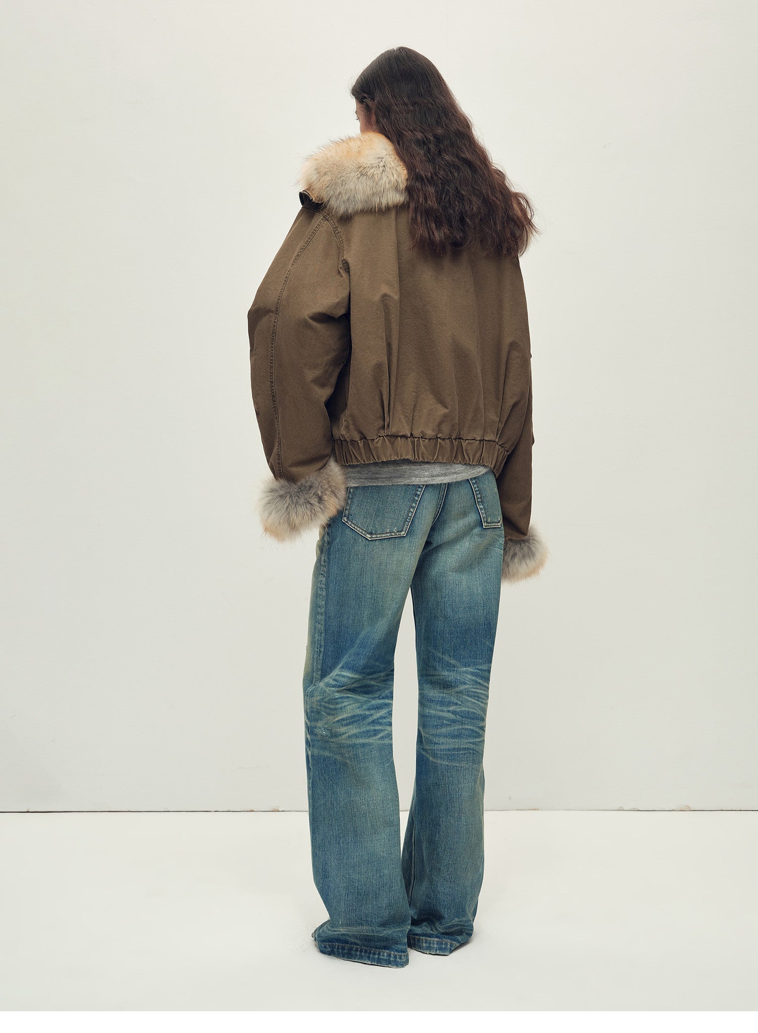 Firelady Fur Women‘s Cropped Fur Parka with Raccoon Fur Trim &amp; 90% Goose Down | Multi - Pocket Utility Style “Nordic Woods” - variant_title