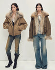 Firelady Fur Women‘s Cropped Fur Parka with Raccoon Fur Trim & 90% Goose Down | Multi - Pocket Utility Style “Nordic Woods” - variant_title