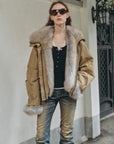 Firelady Fur Women‘s Cropped Fur Parka with Raccoon Fur Trim & 90% Goose Down | Multi - Pocket Utility Style “Nordic Woods” - variant_title