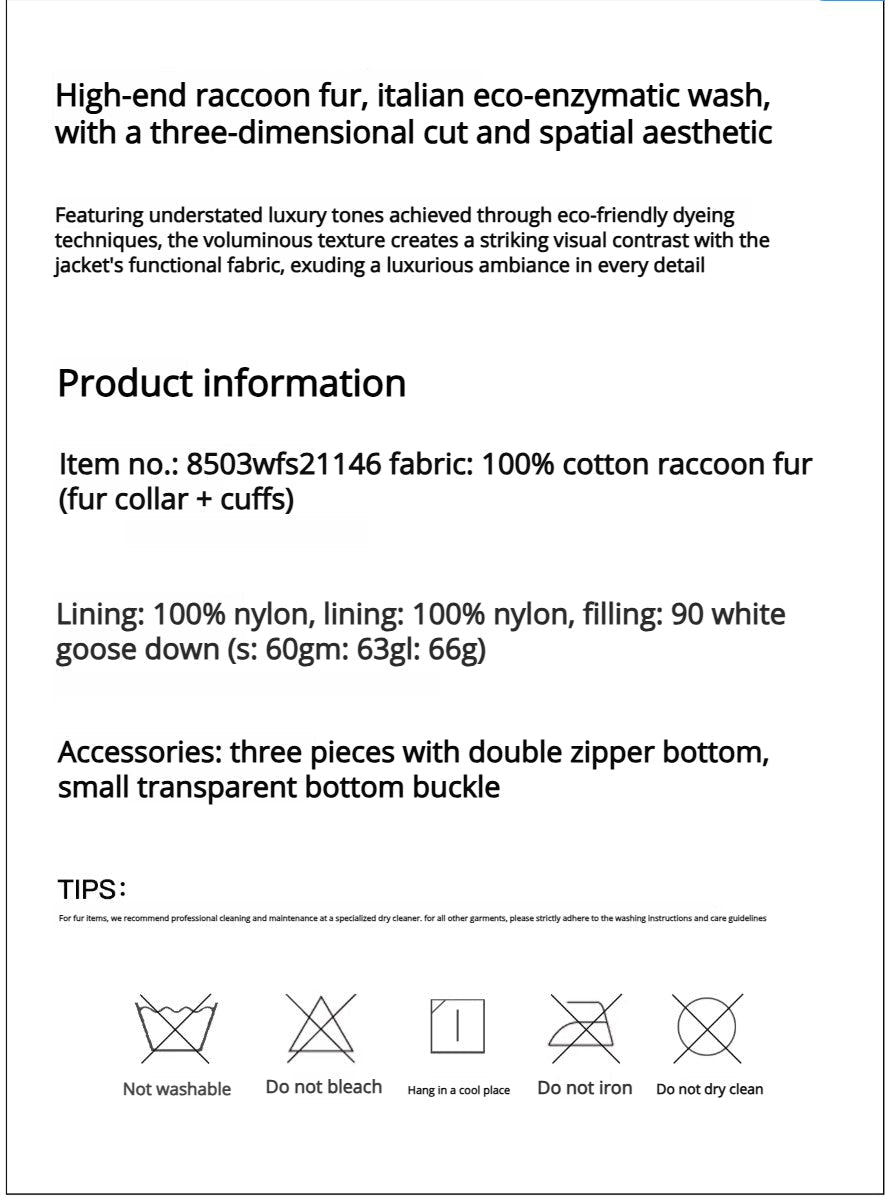Firelady Fur Women‘s Cropped Fur Parka with Raccoon Fur Trim &amp; 90% Goose Down | Multi - Pocket Utility Style “Nordic Woods” - variant_title