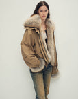 Firelady Fur Women‘s Cropped Fur Parka with Raccoon Fur Trim & 90% Goose Down | Multi - Pocket Utility Style “Nordic Woods”Firelady Fur