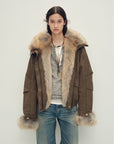 Firelady Fur Women‘s Cropped Fur Parka with Raccoon Fur Trim & 90% Goose Down | Multi - Pocket Utility Style “Nordic Woods” - variant_title