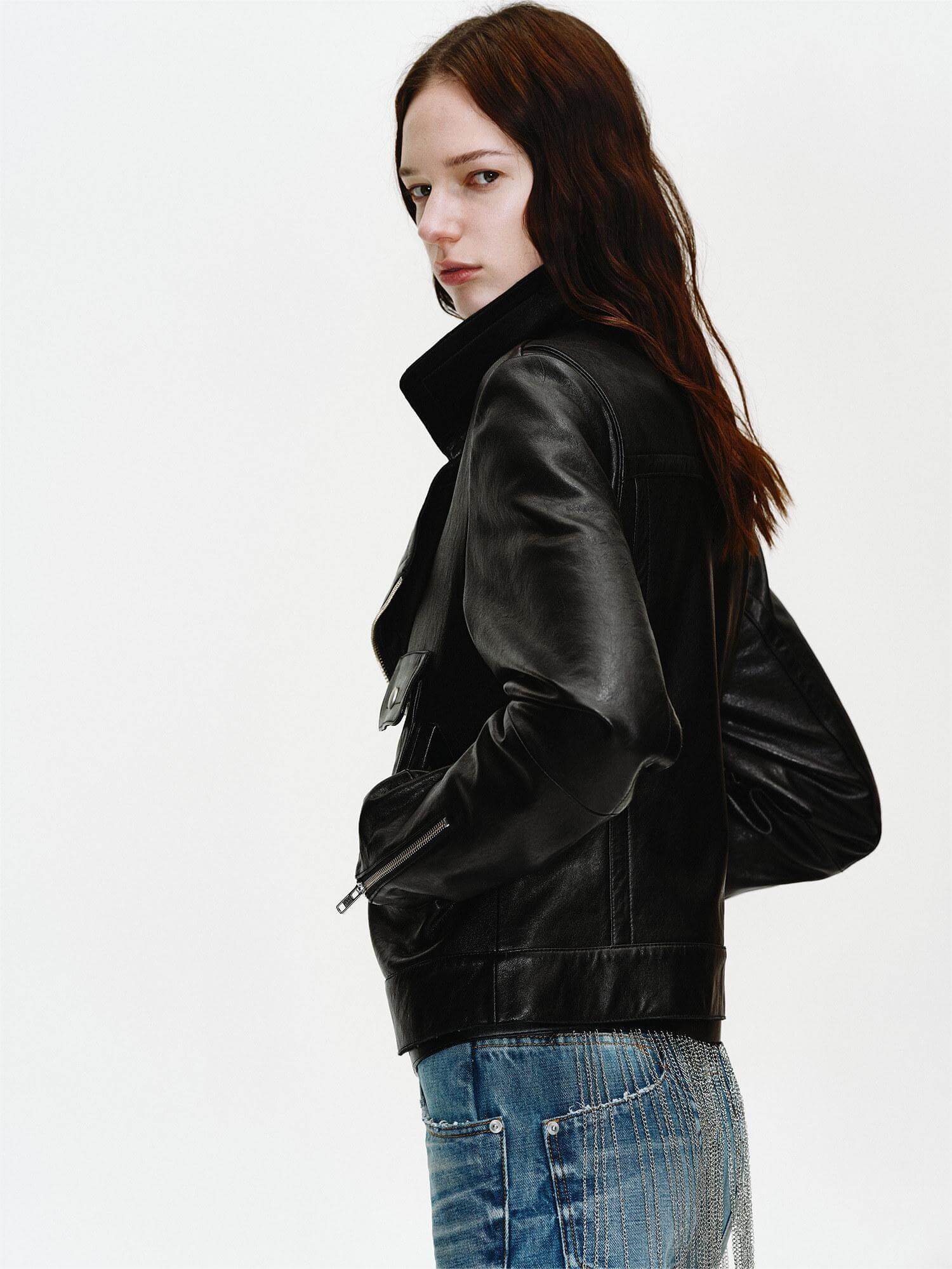 Firelady Fur Women’s Cropped Lambskin Leather Moto Jacket – Soft, Lightweight FitFirelady Fur
