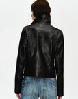 Firelady Fur Women’s Cropped Lambskin Leather Moto Jacket – Soft, Lightweight FitFirelady Fur