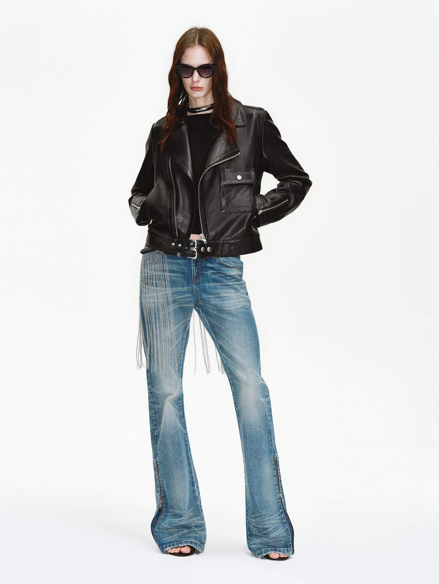 Firelady Fur Women’s Cropped Lambskin Leather Moto Jacket – Soft, Lightweight FitFirelady Fur