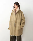 Firelady Fur Women's Denim Down Parka with Detachable Hood & 90% Goose Down - Workwear Style "Cool Denim Fabric" - variant_title