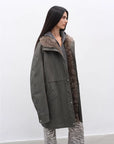 Firelady Fur Women's Denim Down Parka with Detachable Hood & 90% Goose Down - Workwear Style "Cool Denim Fabric" - variant_title