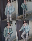 Firelady Fur Women's Denim Parka with SAGAFURS Fox Fur Collar "Warm Mist Glass" - variant_title