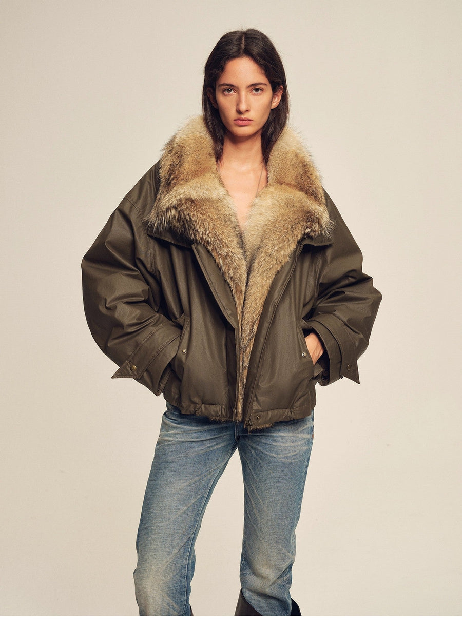 Firelady Fur coyote and raccoon fur parka collection visual for weather-conscious care decisions