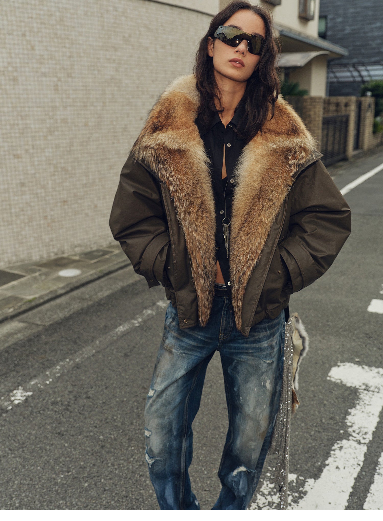 Firelady Fur Women's down fur parka Coyote and Raccoon Fur Collar - “The long night is coming”Firelady Fur