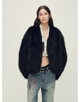 Firelady Fur Women‘s Fox Fur Coat with Hand - Sprayed Ombré Finish | Saga Furs, V - Neck Design"Gone with the Wind" - variant_title