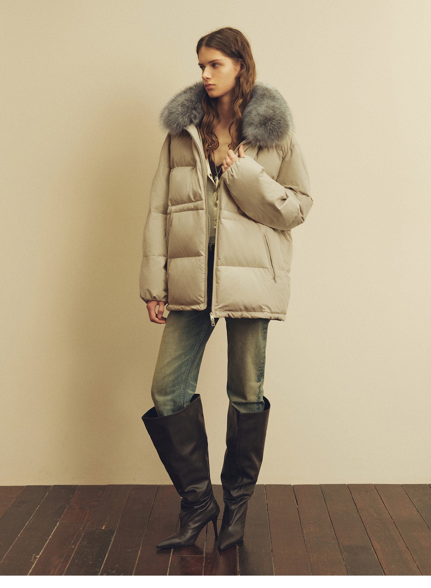 Firelady Fur Women's Fur-Trim Down Parka | Detachable Fox Fur Hood