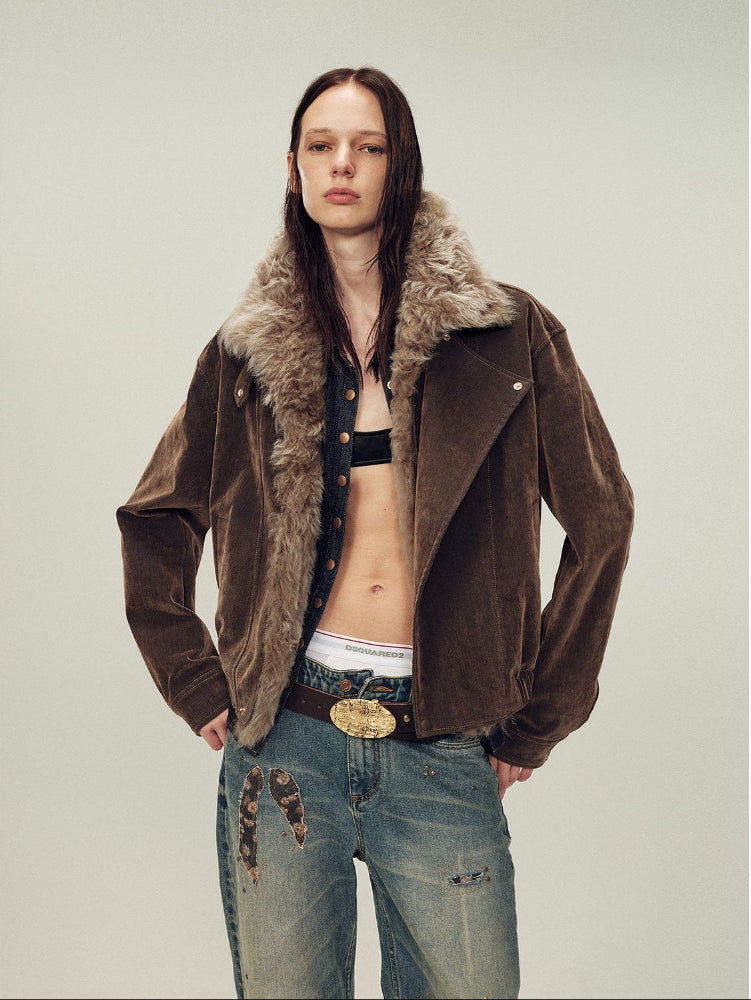 Firelady Fur Women's genuine Fur Denim Parka | Detachable Fur Collar & 90% White Goose Down Fill“Wander Free” - variant_title