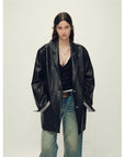 Firelady Fur Women‘s Genuine Lambskin Leather Jacket - Imported Vegetable - Tanned Suede, “Oversized Leather Blazer” - variant_title