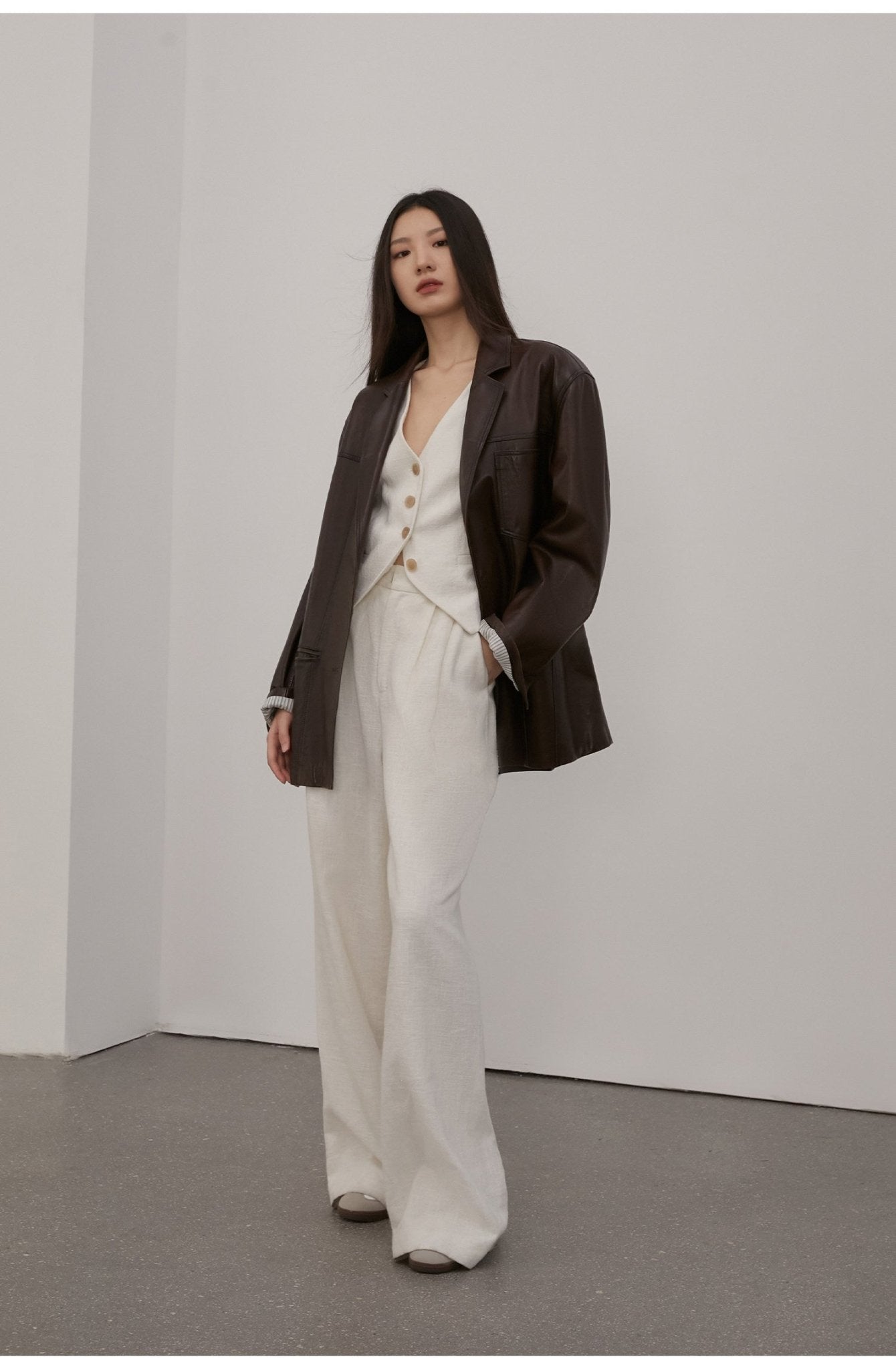 Firelady Fur Women‘s Genuine Lambskin Leather Jacket - Imported Vegetable - Tanned Suede, “Oversized Leather Blazer” - variant_title