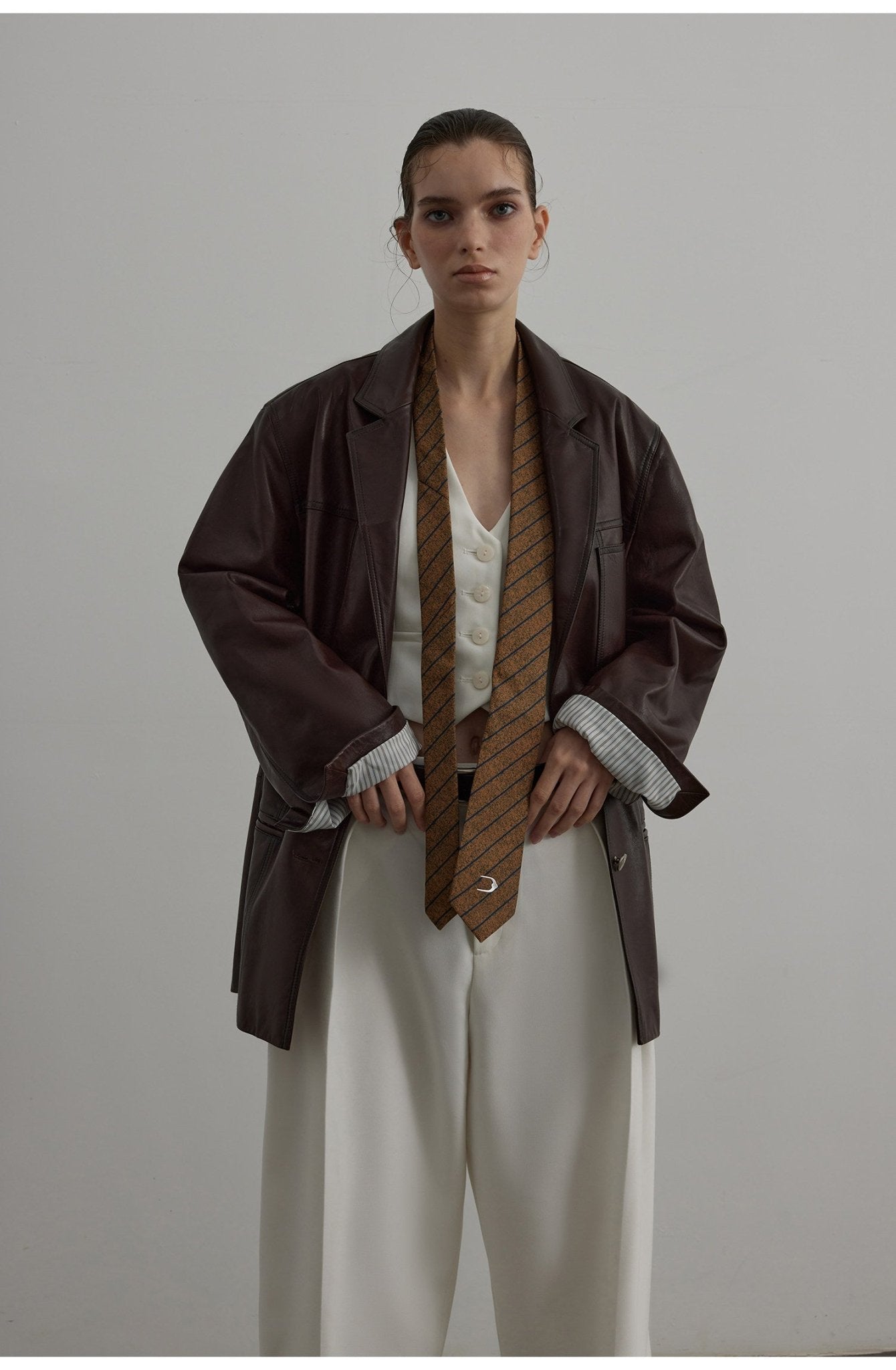 Firelady Fur Women‘s Genuine Lambskin Leather Jacket - Imported Vegetable - Tanned Suede, “Oversized Leather Blazer” - variant_title