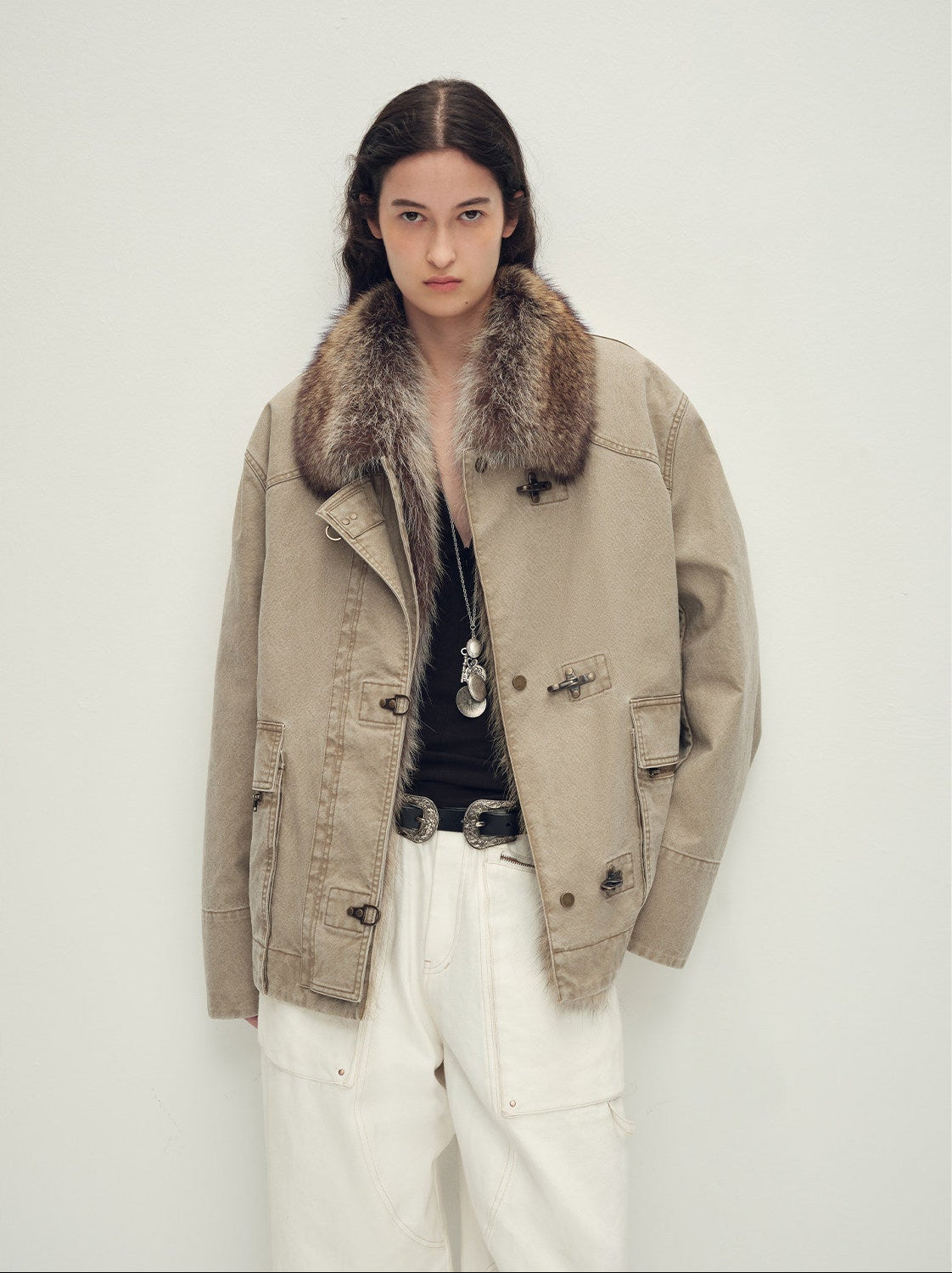 Firelady Fur Women's Goose Down Fur Parka with Detachable Raccoon Fur Hood“Hearthside Simmer” - variant_title