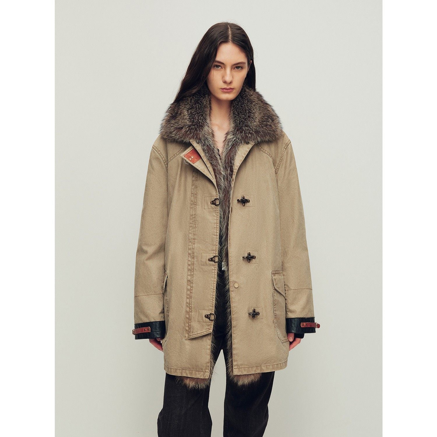 Firelady Fur Women's Goose Down Fur Parka with Detachable Raccoon
