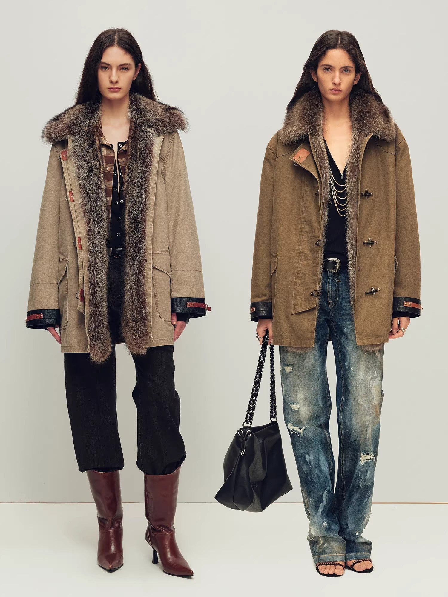 Firelady Fur Women's Goose Down Fur Parka with Detachable Raccoon Fur Hood“Hearthside Simmer” - variant_title