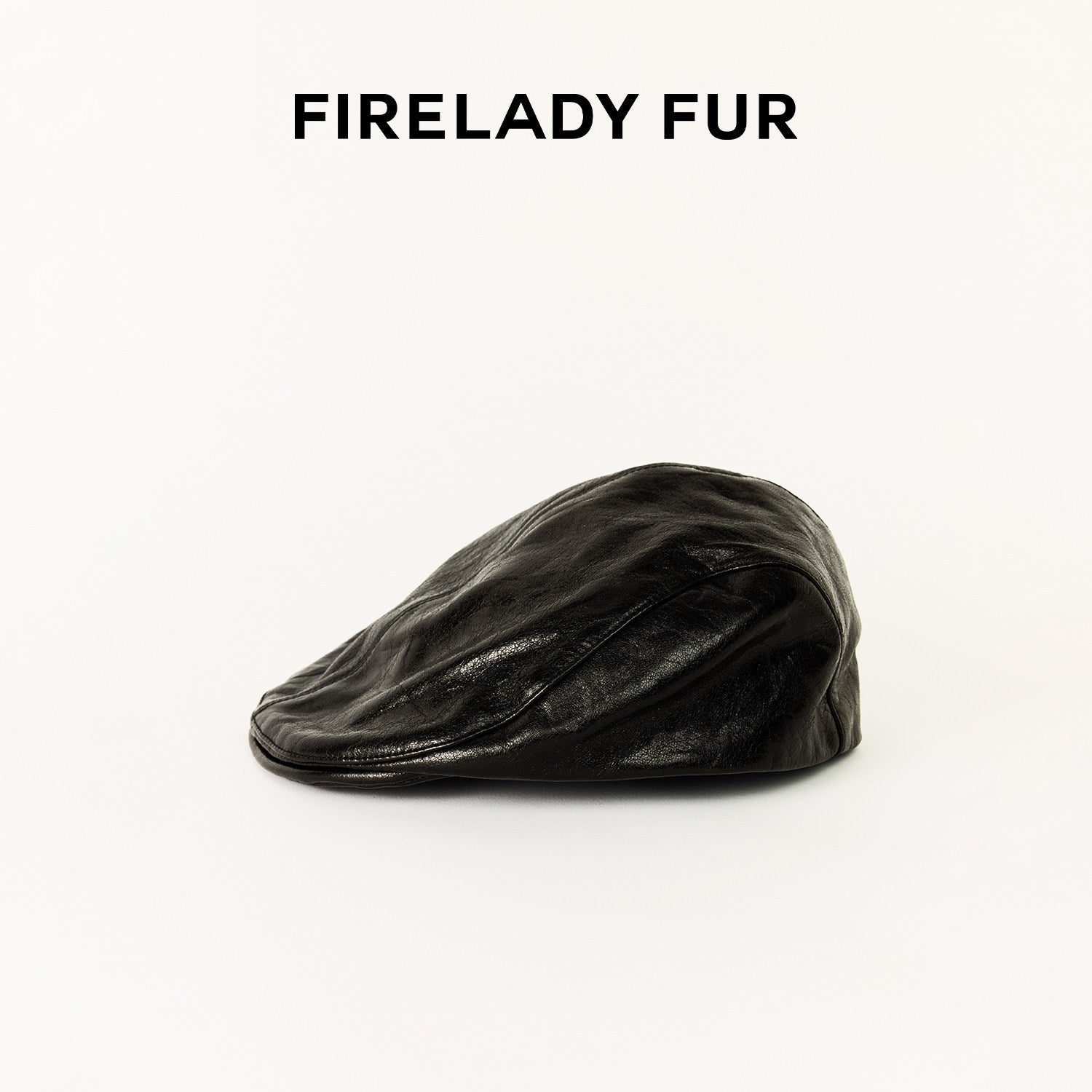 Firelady Fur | Women‘s Leather Beret in Distressed Denim with Waxed Velvet Flock - variant_title