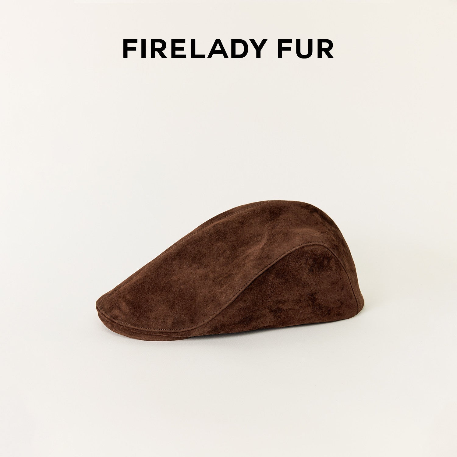 Firelady Fur | Women‘s Leather Beret in Distressed Denim with Waxed Velvet Flock - variant_title