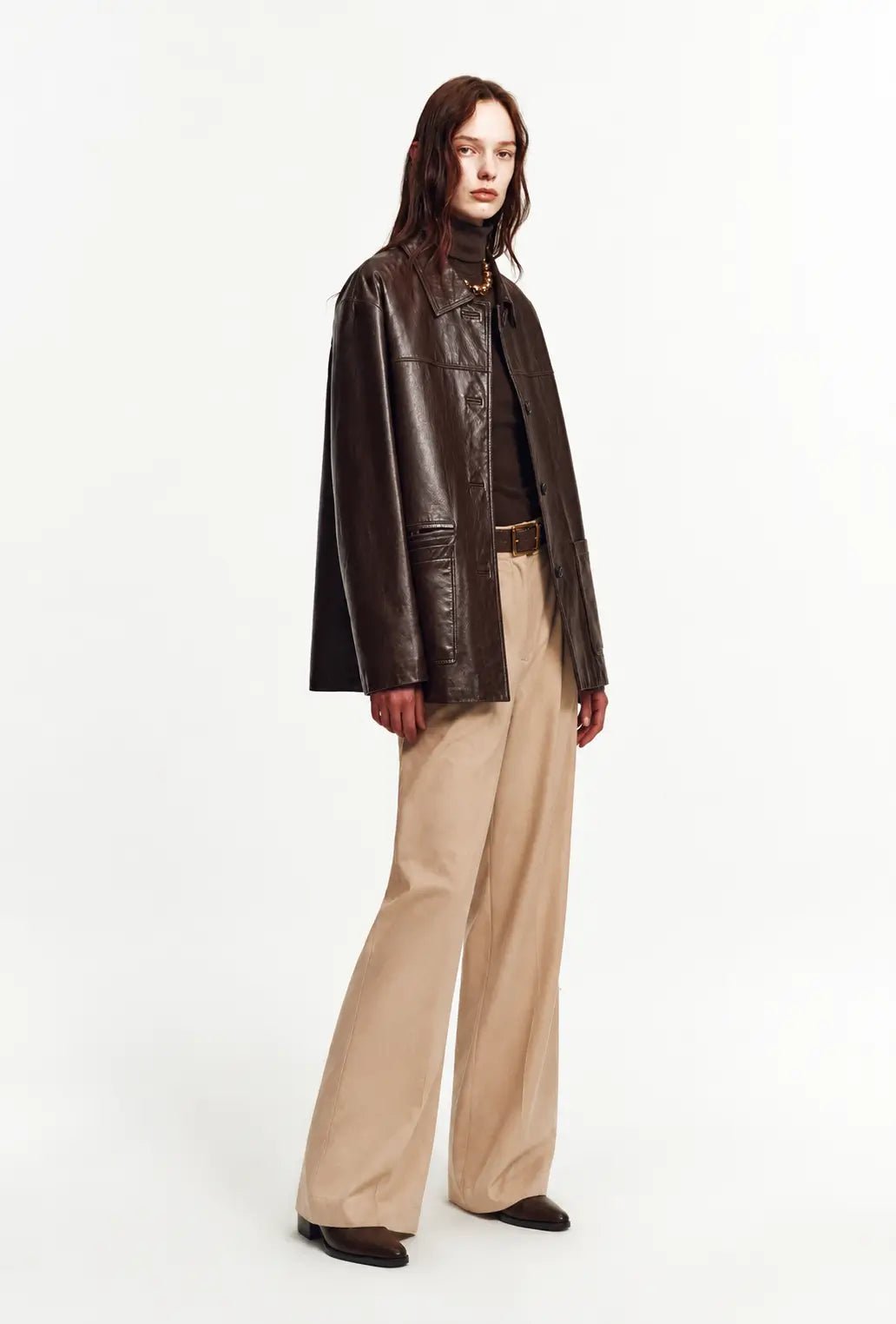 Firelady Fur Women‘s Leather Biker Jacket in British Imported Vintage Waxed Lambskin “Heartland Echo”Firelady Fur