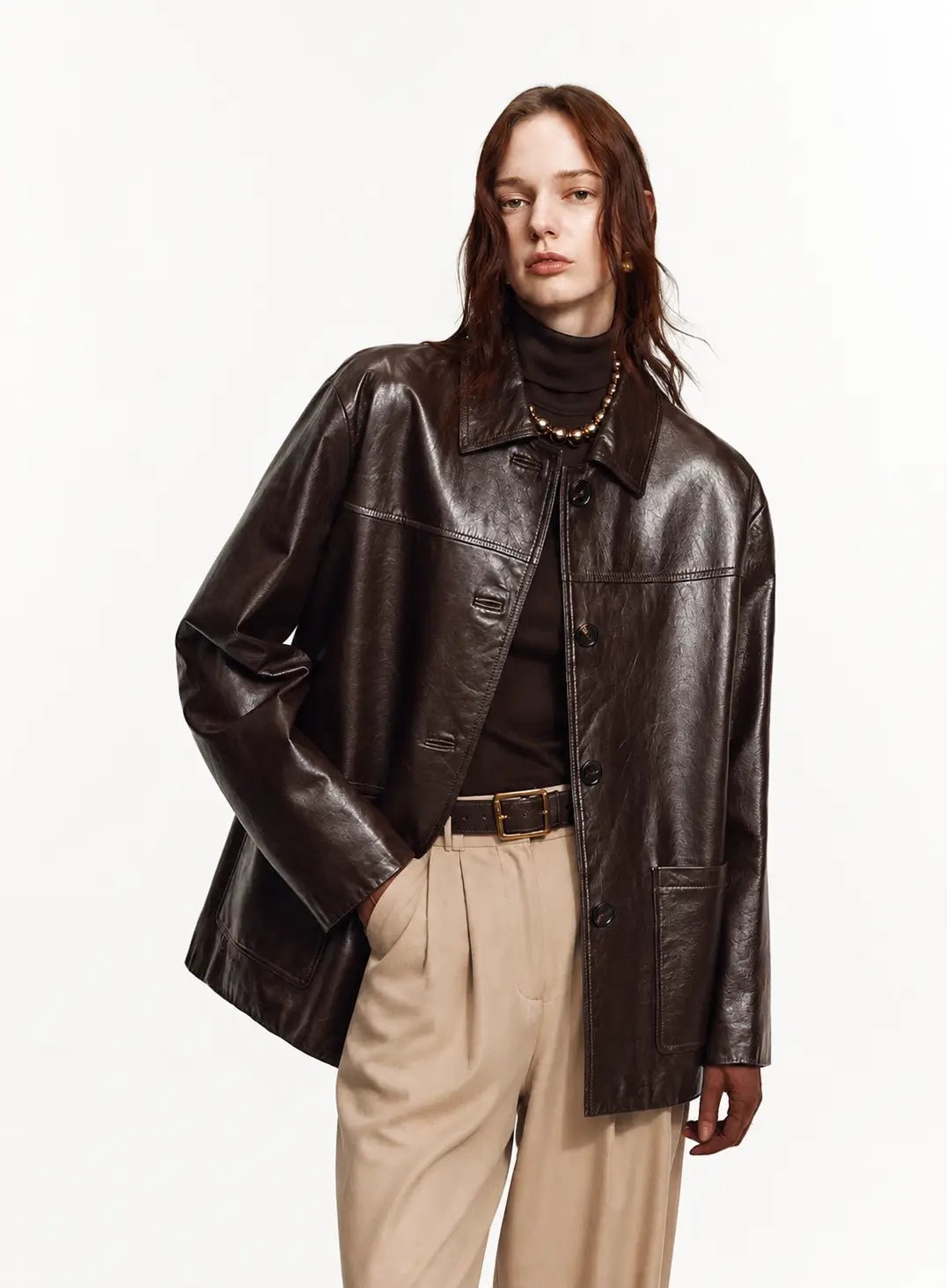 Firelady Fur Women‘s Leather Biker Jacket in British Imported Vintage Waxed Lambskin “Heartland Echo”Firelady Fur