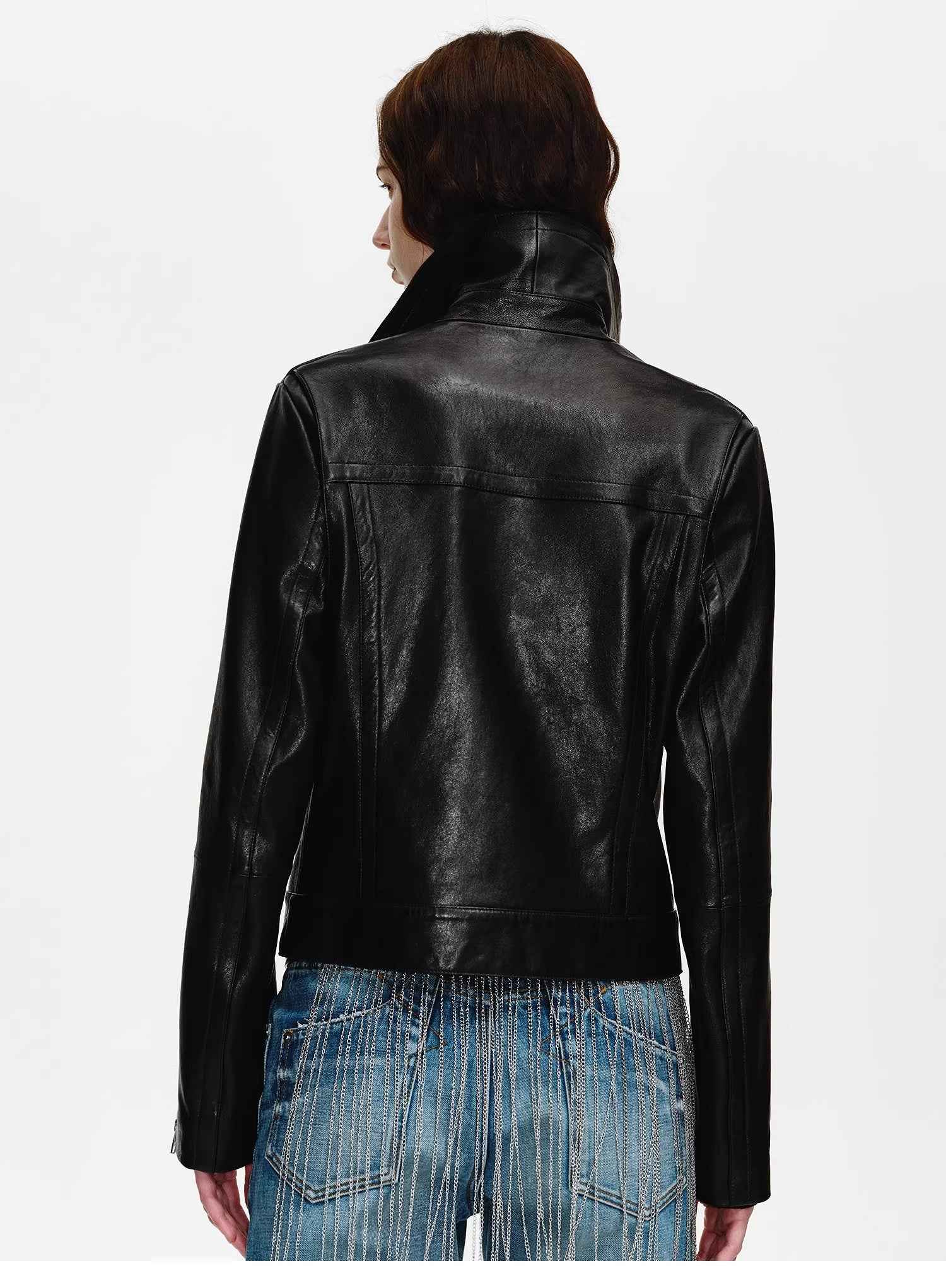 Firelady Fur Women's Leather Biker Jacket - Vintage Movie Style - variant_title