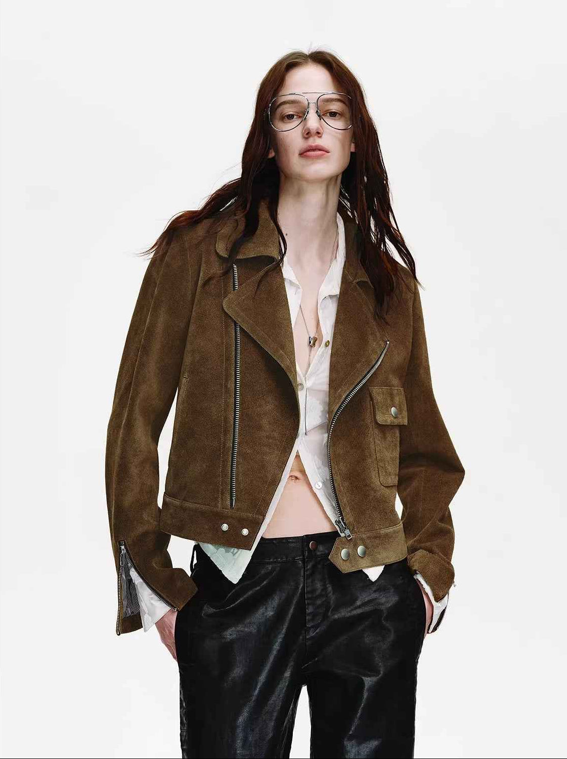 Firelady Fur Women's Leather Biker Jacket - Vintage Movie Style - variant_title