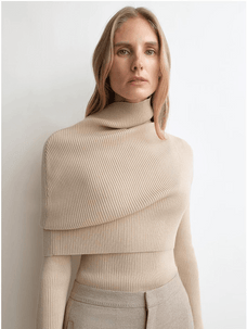 Firelady Fur Women's Merino Wool Turtleneck Sweater with Detachable Shawl – 2 - Piece Knit Set "Elegant Layers" - variant_title