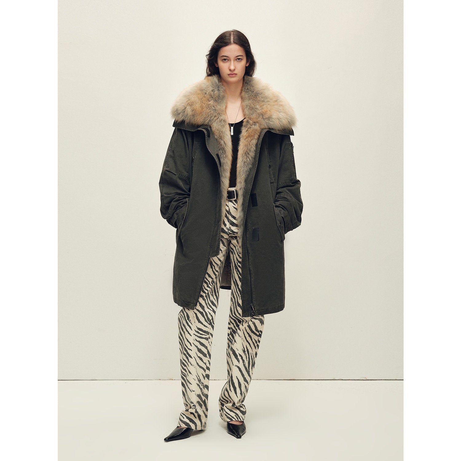Firelady Fur Women's OVERSIZE Raccoon Fur Down Parka with Multi - Wear Design "Swan Feather Collection" - variant_title