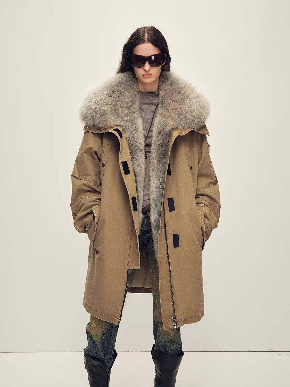 Firelady Fur Women's OVERSIZE Raccoon Fur Down Parka with Multi - Wear Design "Swan Feather Collection" - variant_title