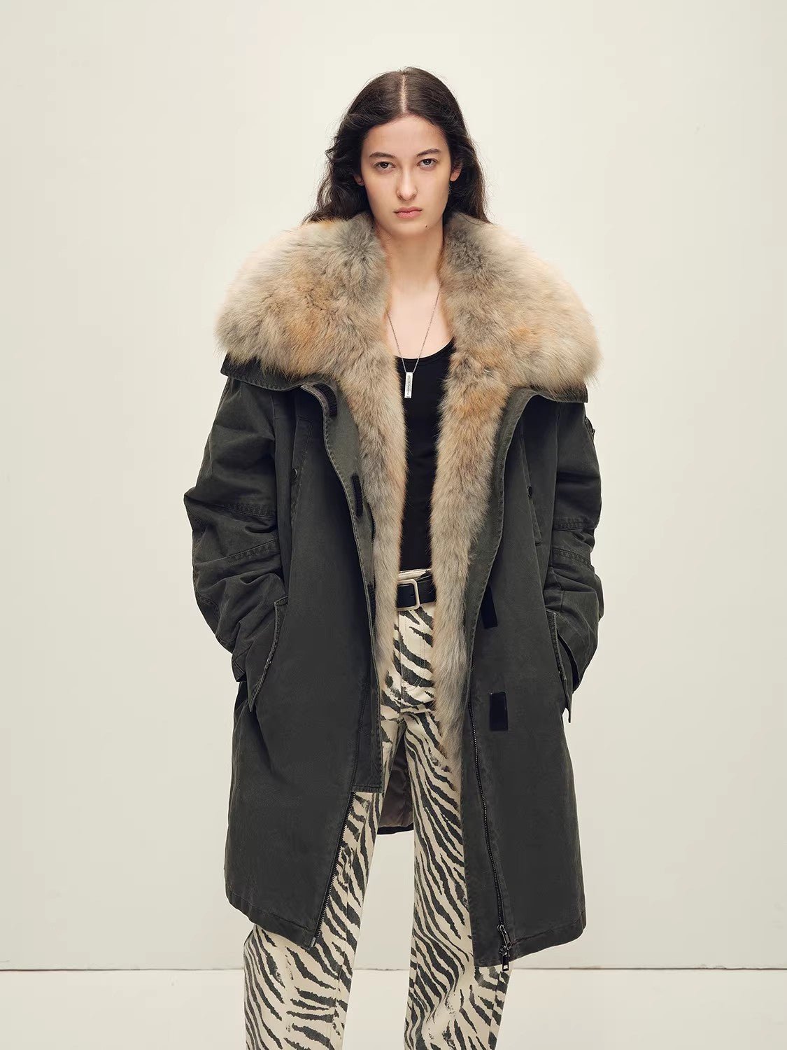 Firelady Fur Women's OVERSIZE Raccoon Fur Down Parka with Multi - Wear Design "Swan Feather Collection" - variant_title
