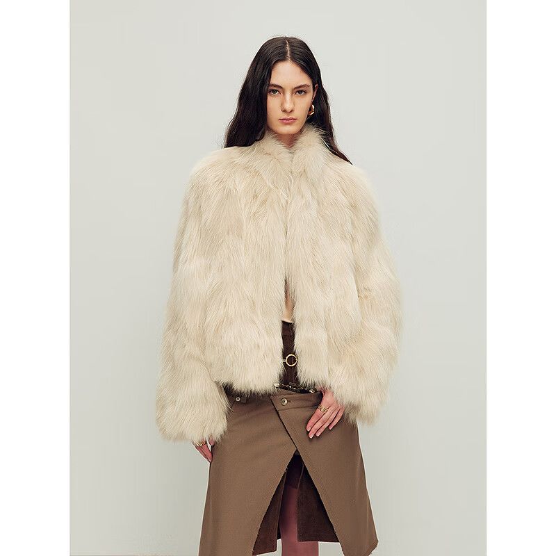 Firelady Fur Women's SAGAFURS Fox Fur Coat - Stand Collar Short Jacket 'Grace Champs - Élysées' - variant_title