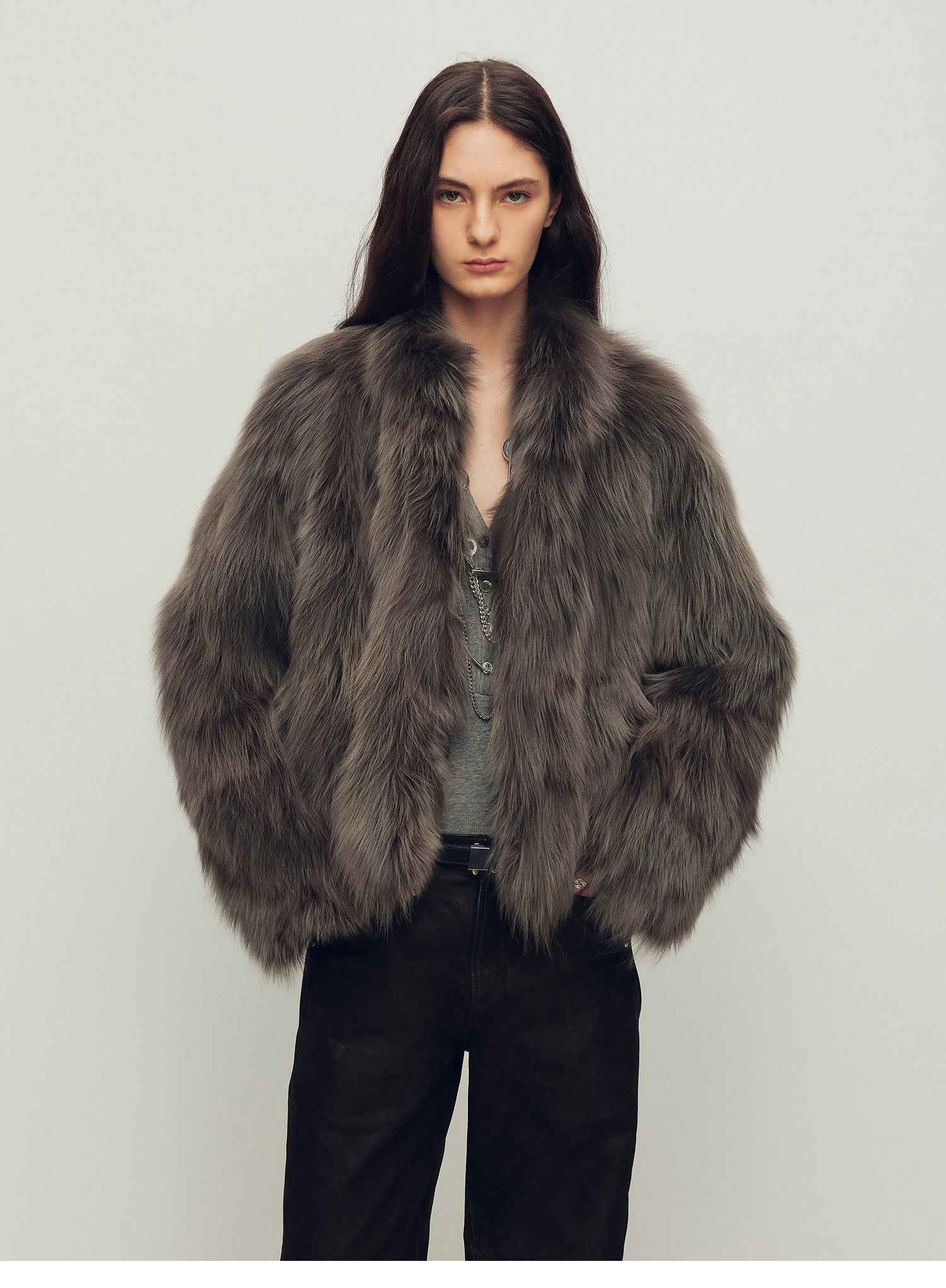 Firelady Fur Women's SAGAFURS Fox Fur Coat - Stand Collar Short Jacket 'Grace Champs - Élysées' - variant_title