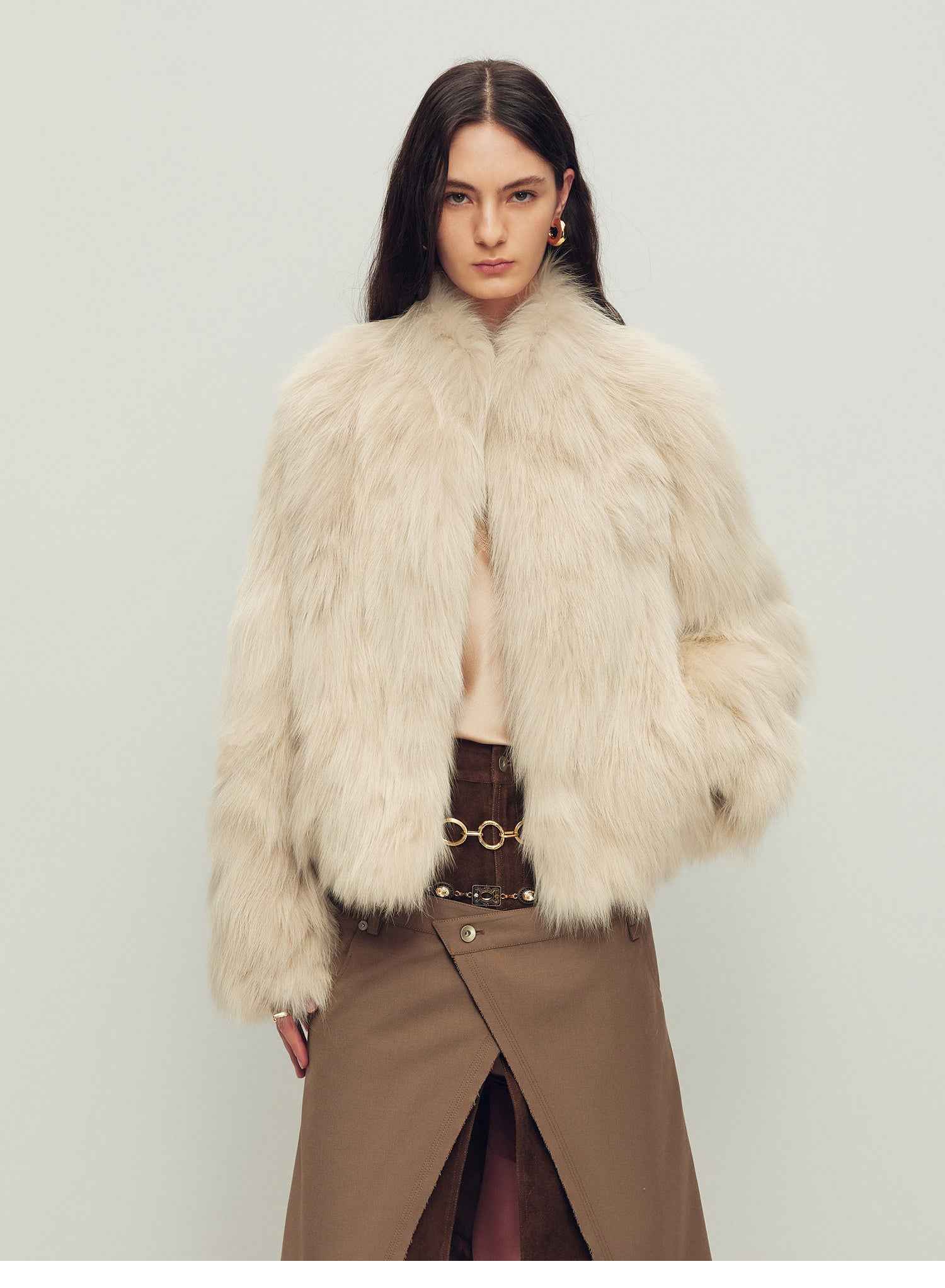 Firelady Fur Women's SAGAFURS Fox Fur Coat - Stand Collar Short Jacket 'Grace Champs - Élysées' - variant_title