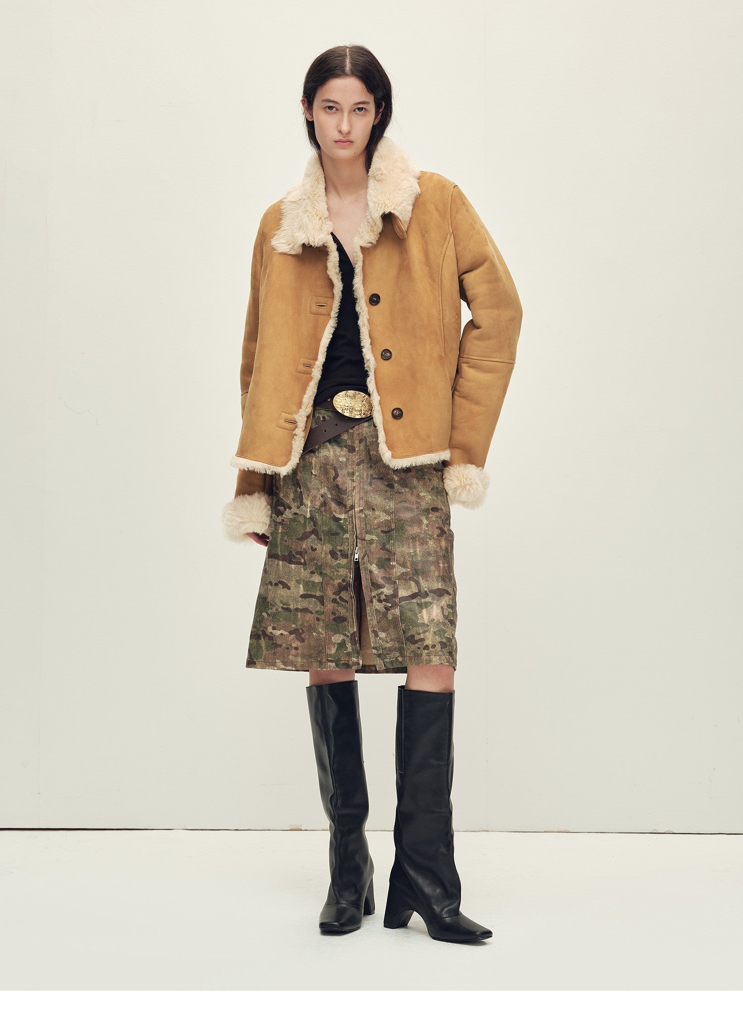 Firelady Fur Women’s Shearling Coat Crafted with Italian Contrast Suede &amp; Tuscan Shearling“Winter Mochi” - variant_title