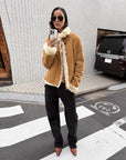 Firelady Fur Women’s Shearling Coat Crafted with Italian Contrast Suede & Tuscan Shearling“Winter Mochi” - variant_title
