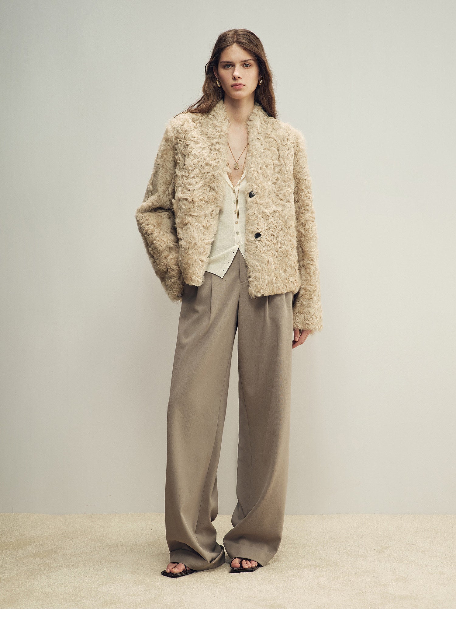 Firelady Fur Women‘s Shearling Coat | Rippled Waterwave Pattern, Rare Lake Lamb“Mole Manor” - variant_title