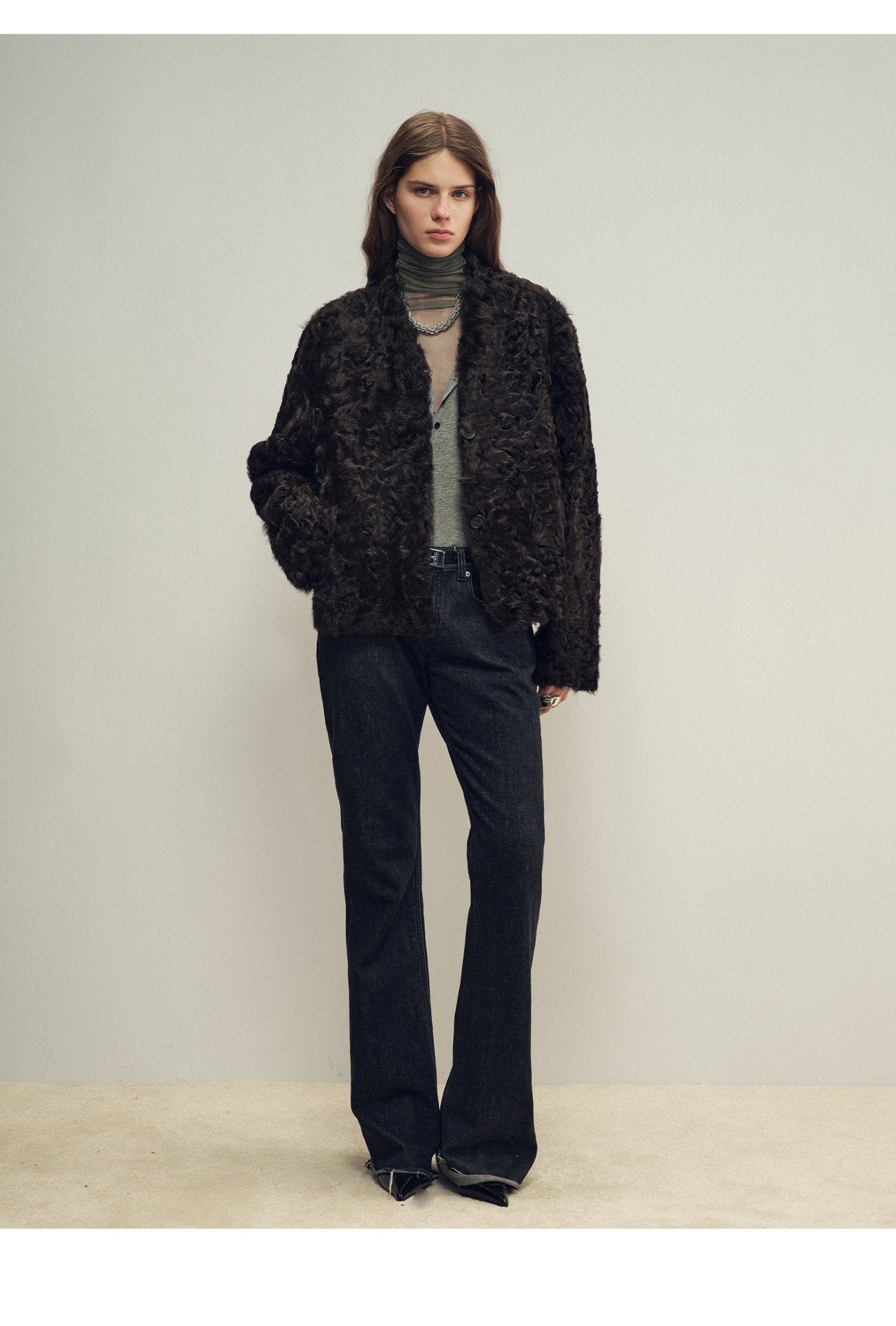 Firelady Fur Women‘s Shearling Coat | Rippled Waterwave Pattern, Rare Lake Lamb“Mole Manor” - variant_title