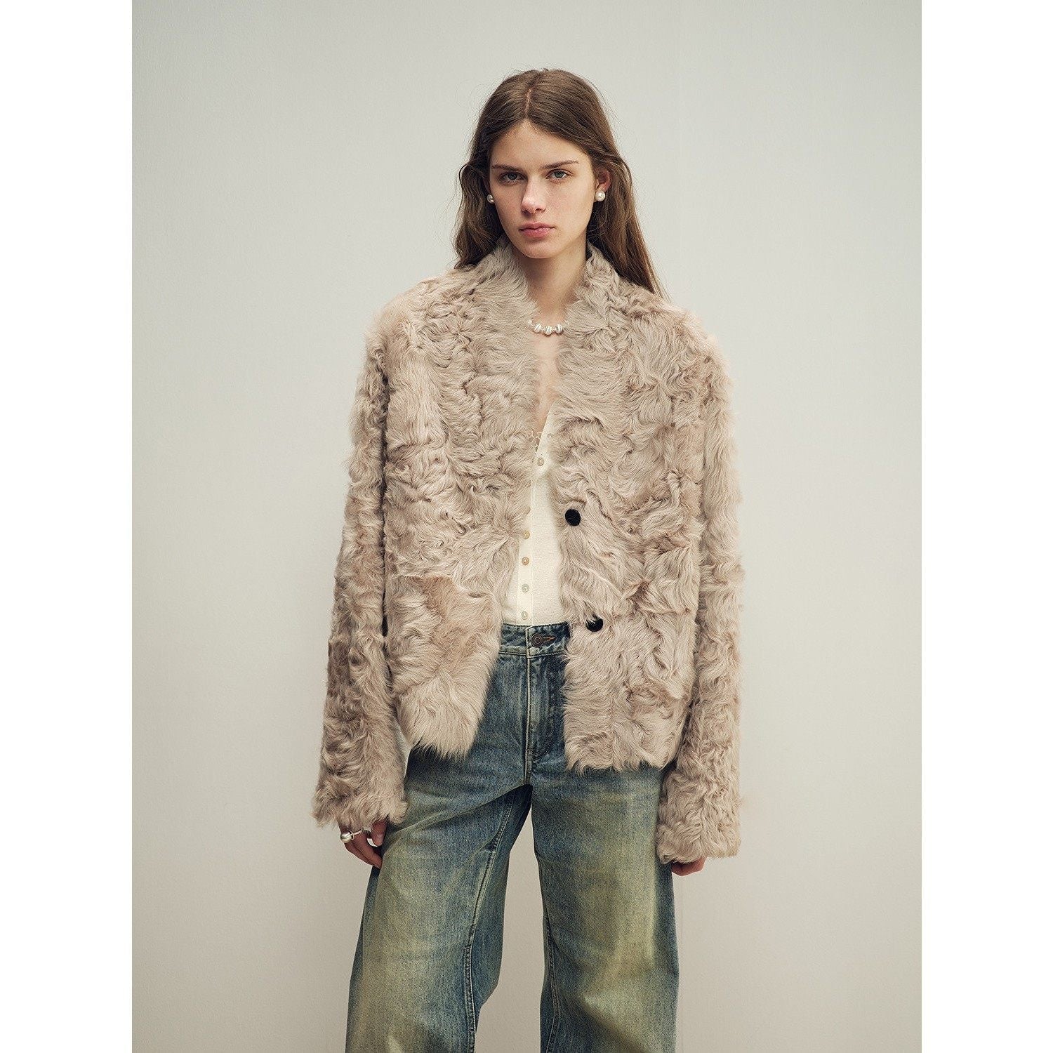 Firelady Fur Women‘s Shearling Coat | Rippled Waterwave Pattern, Rare Lake Lamb“Mole Manor” - variant_title
